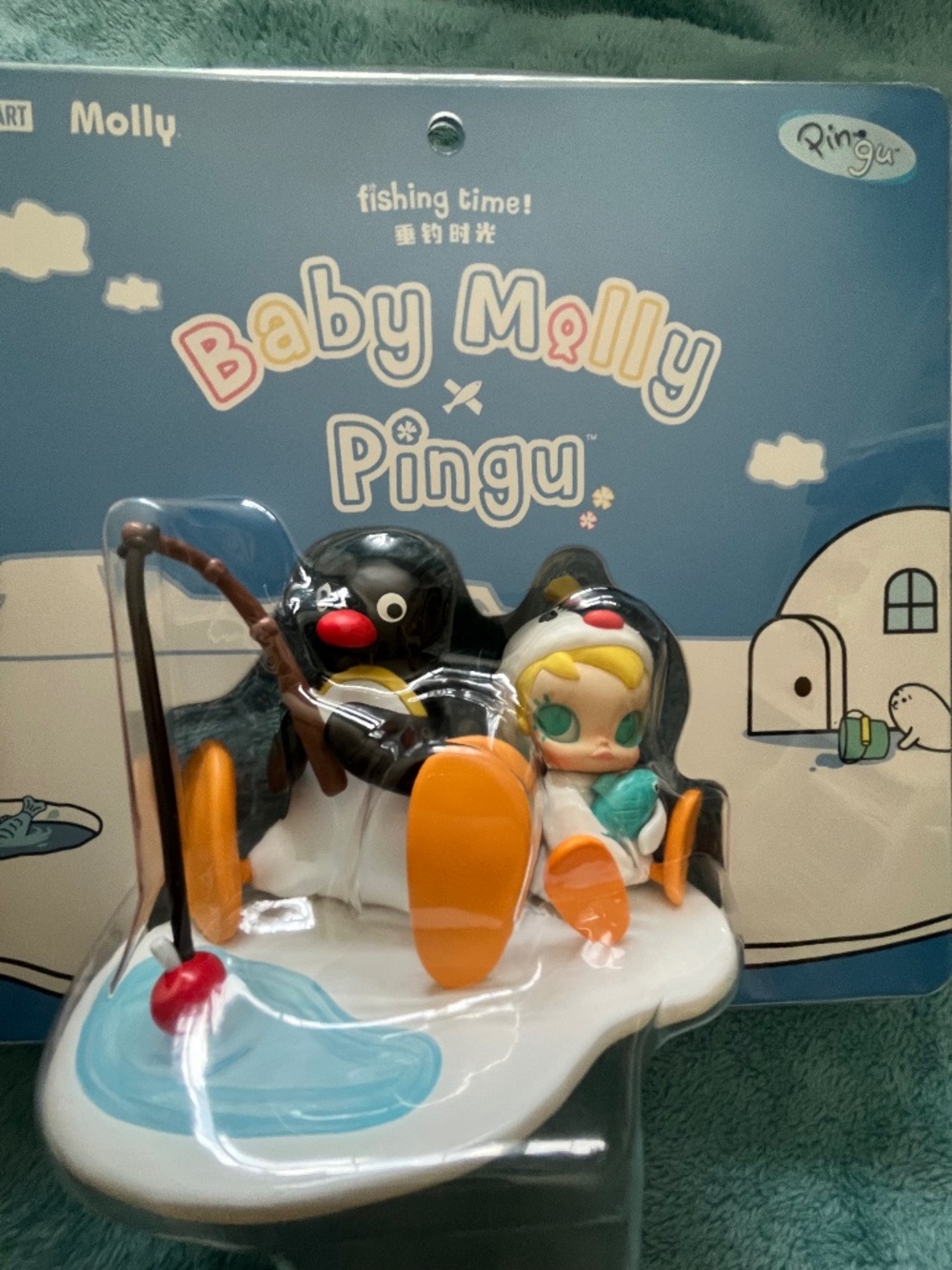 Baby Molly x Pingu Popmart Fishing Time Figure NIB